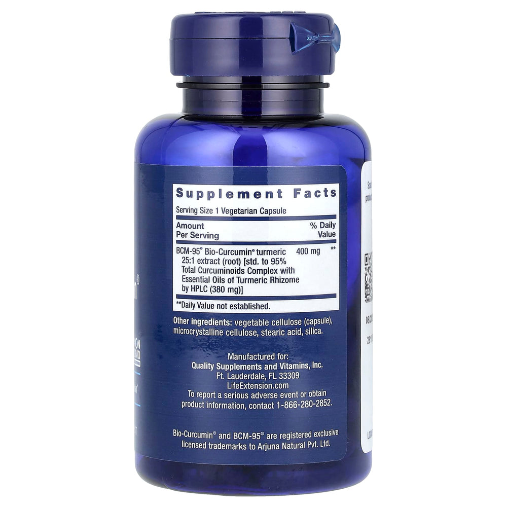 Life Extension Super Bio-Curcumin etikett detalj