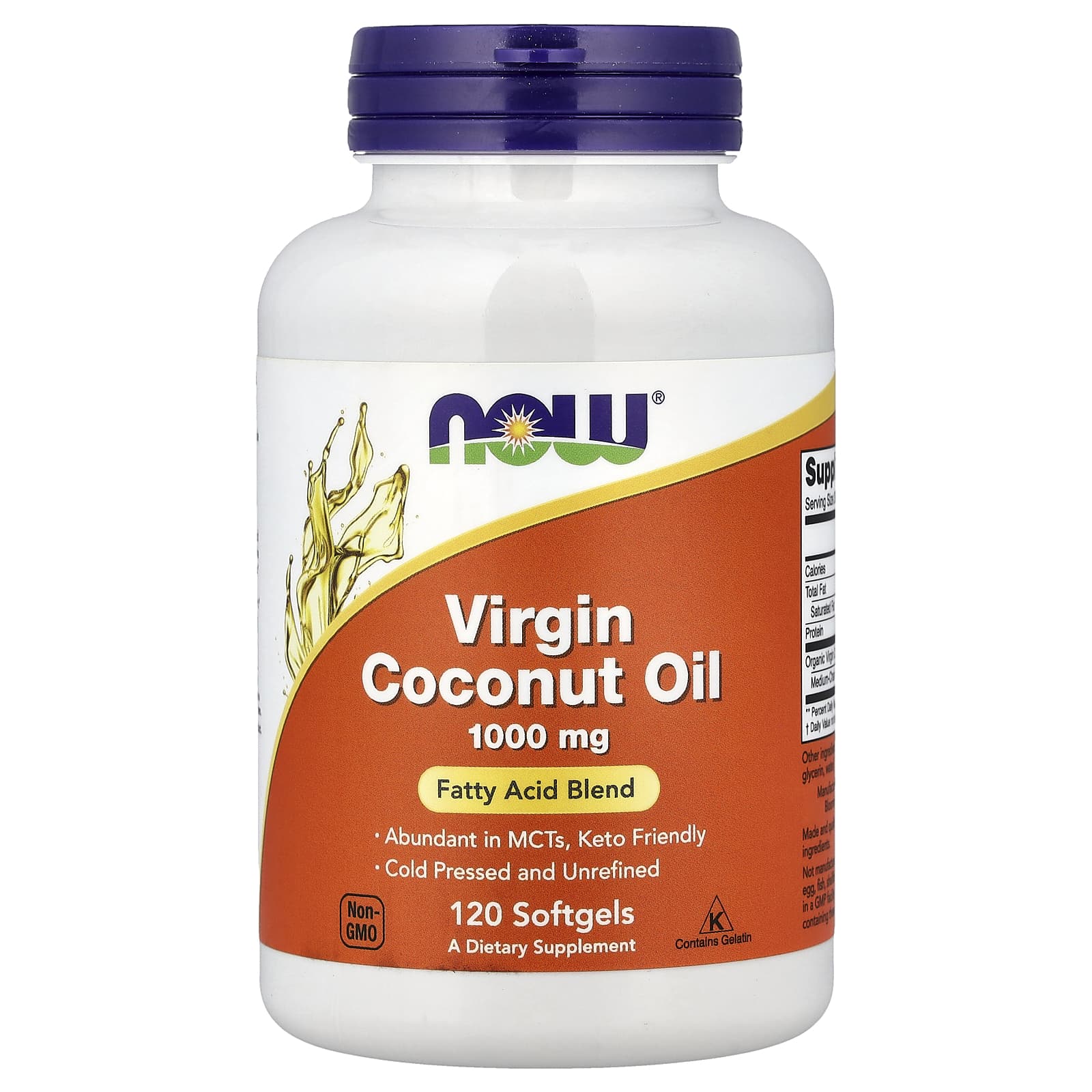 Virgin Kokosolja – 1000 mg per kapsel baksida