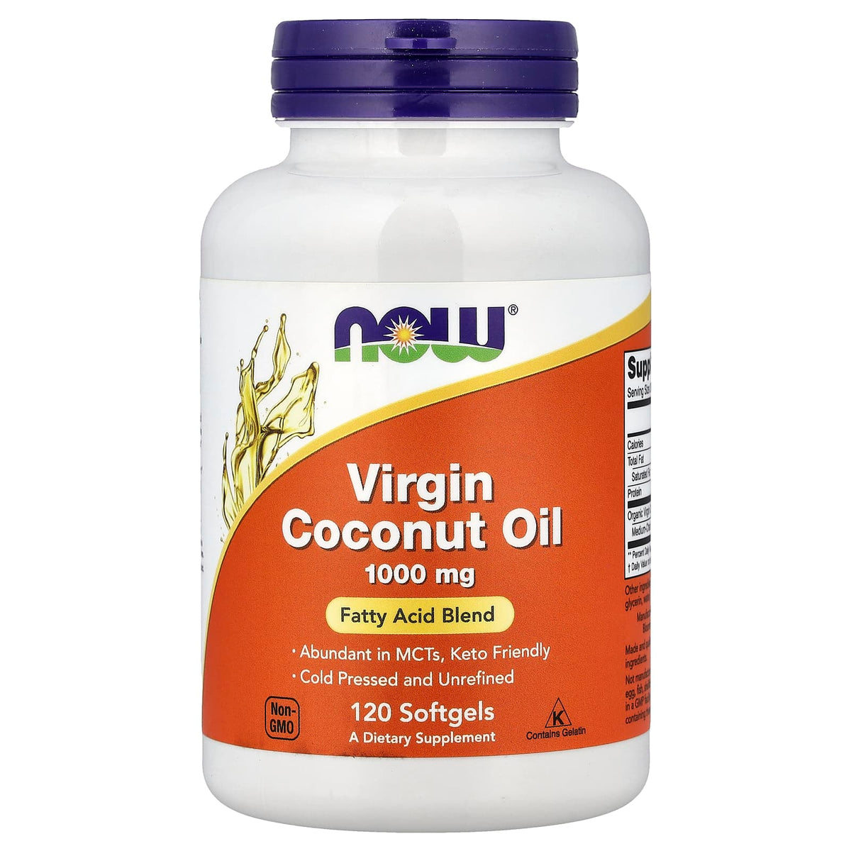 Virgin Kokosolja – 1000 mg per kapsel baksida