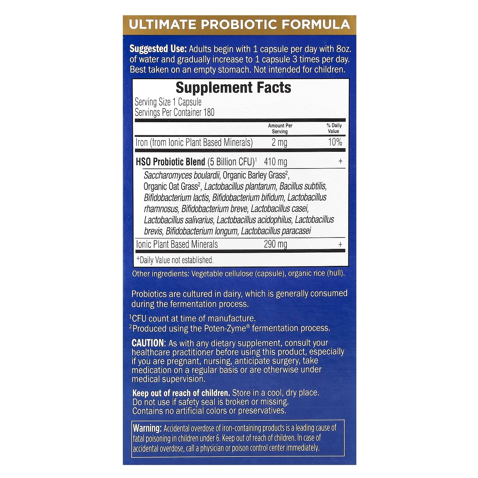 Primal Defense Ultra – Probiotisk Formula ingredienser