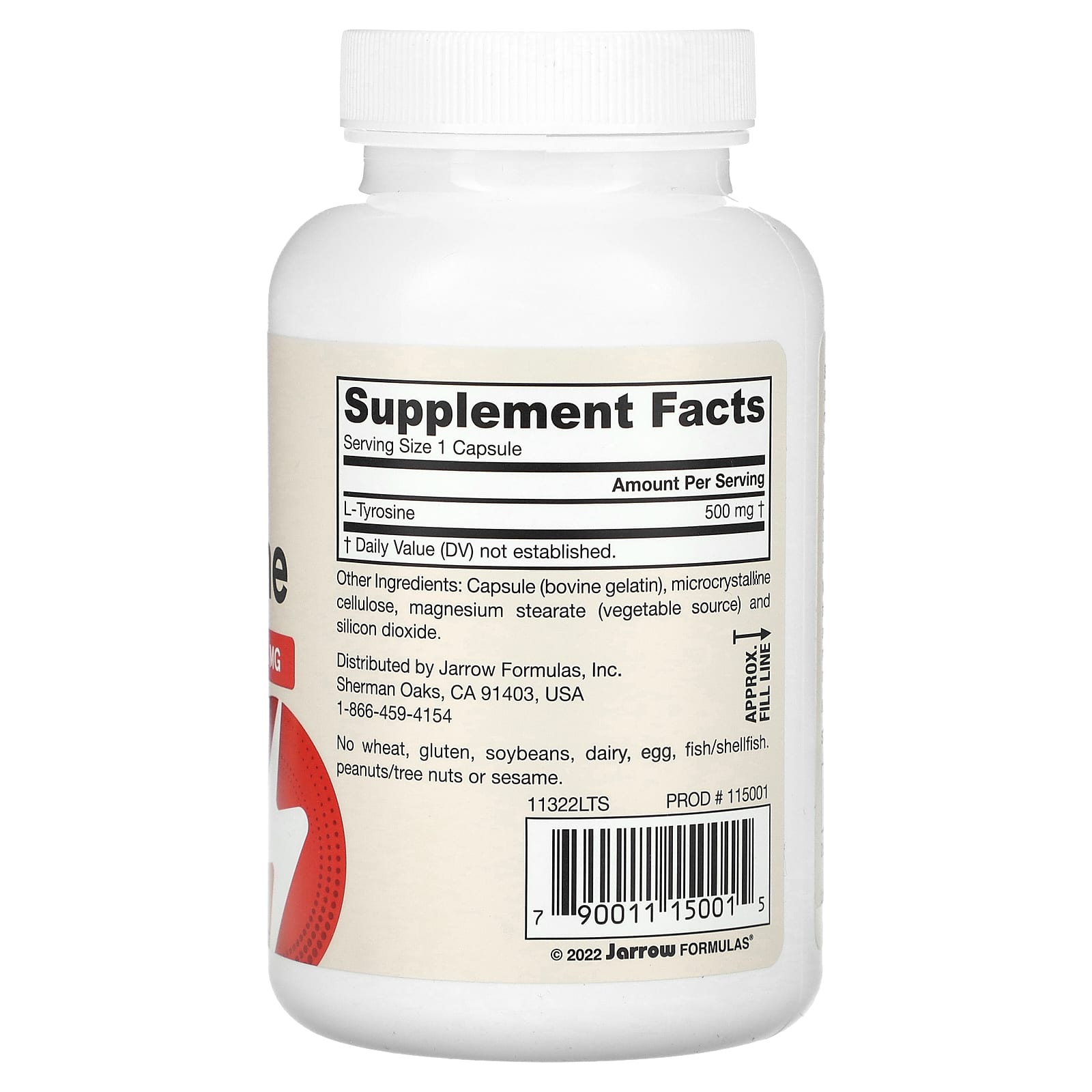 Jarrow Formulas L-Tyrosine ingredienser