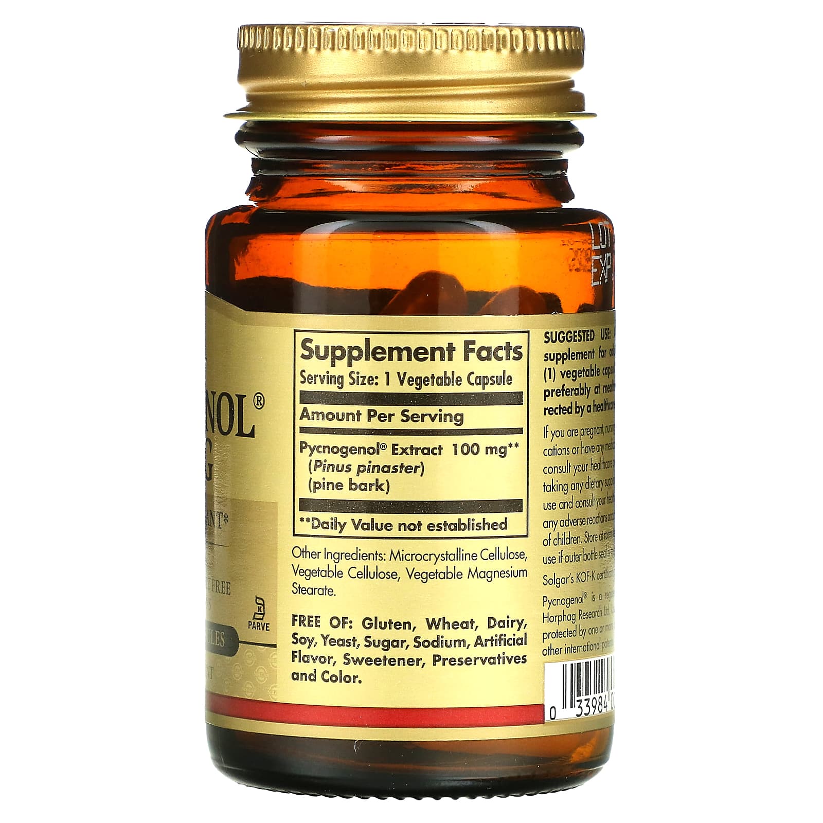 Pycnogenol 100 mg ingredienser lista