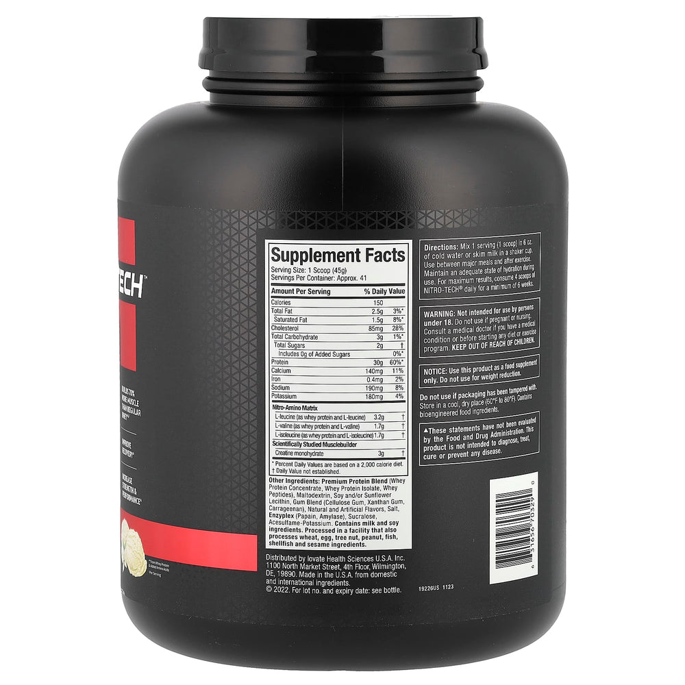 Nitro-Tech Whey Protein näringsfakta