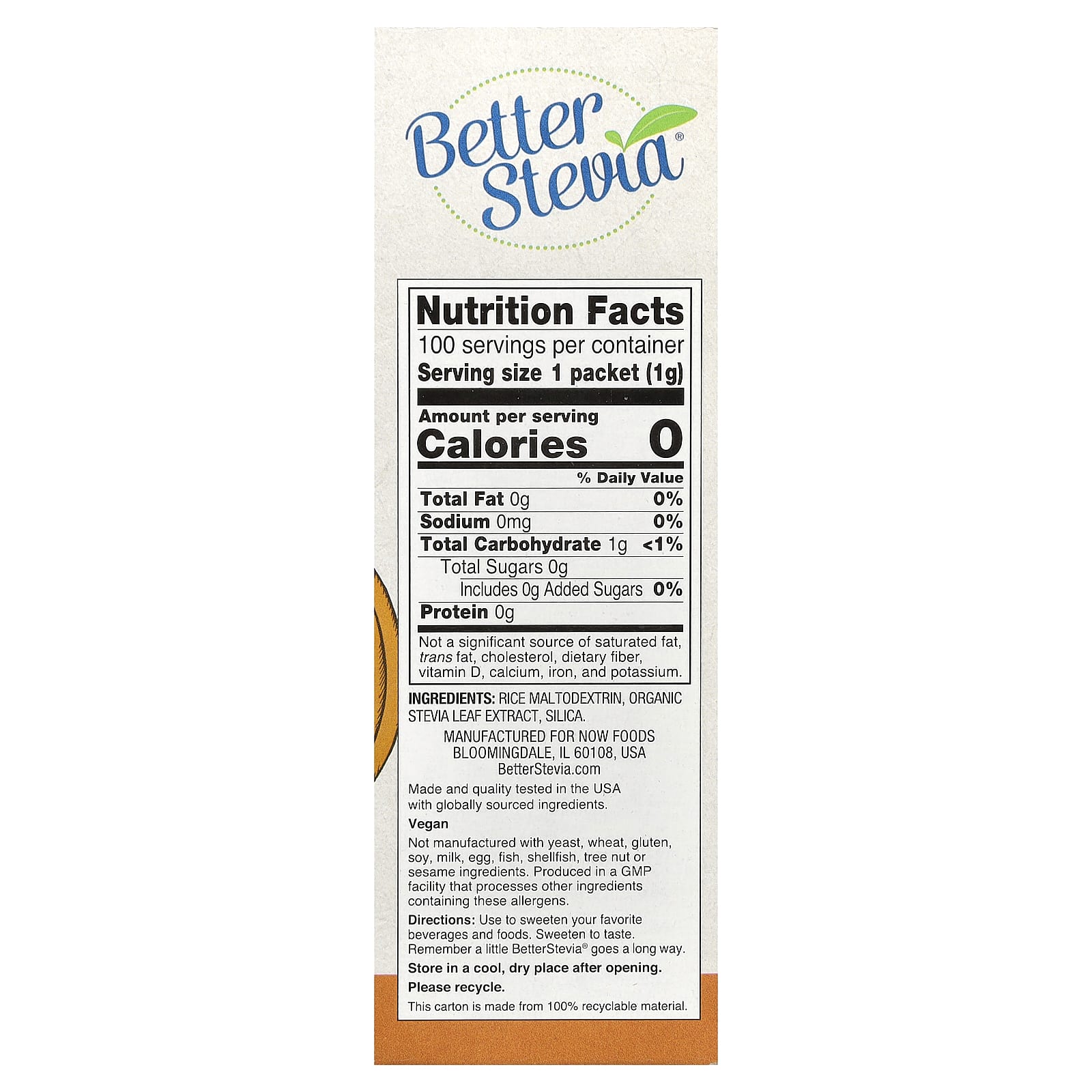 NOW Foods - Better Stevia - Luonnollinen makeutusaine
