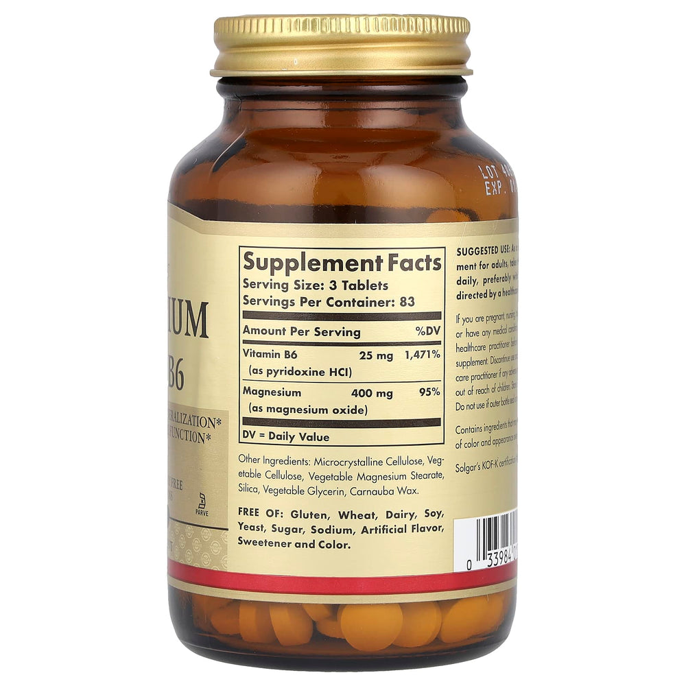 Solgar Magnesium With Vitamin B6 öppen förpackning