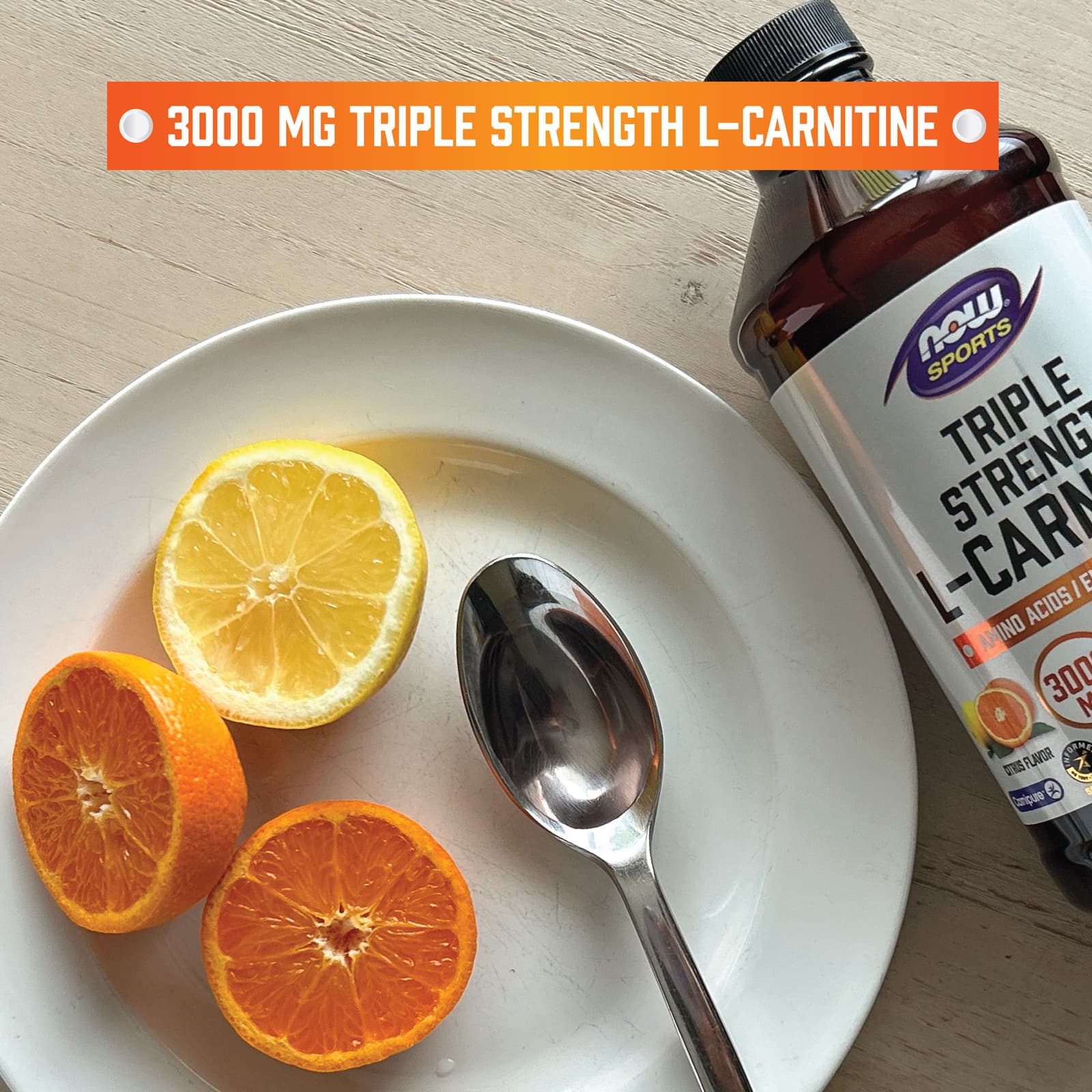 L-Carnitine Triple Strength flaska detalj