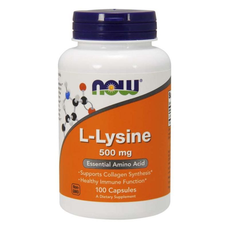 NOW Foods L-Lysine 500mg baksida etikett
