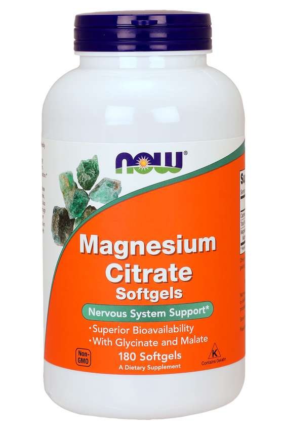 Now Foods Magnesium Citrate baksida näringsfakta