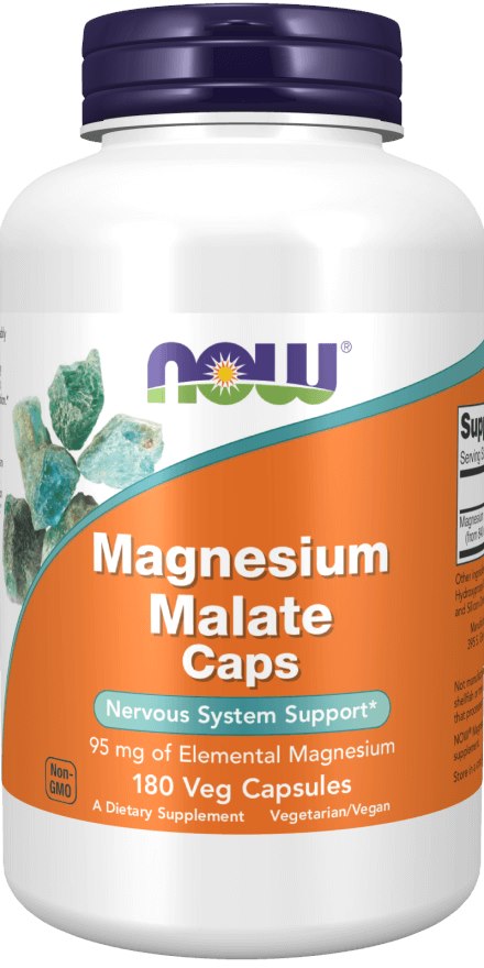 NOW Foods Magnesium Malate baksida näringsfakta
