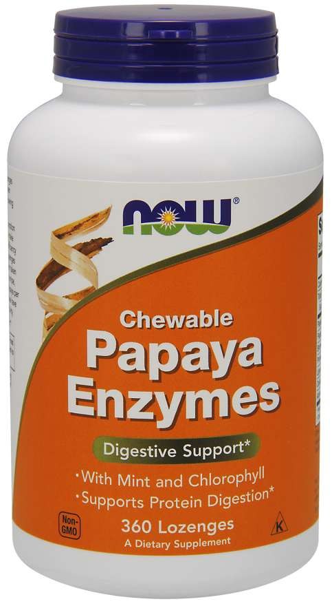 Now Foods - Papaya Enzyme, Gummies - 360 Lozenges