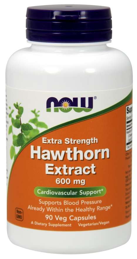 Now Foods - Hawthorn Extract baksida med näringsinformation