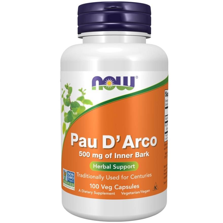 NOW Foods Pau D'Arco baksida näringsfakta