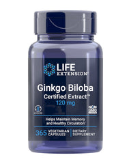 Ginkgo Biloba Certified Extract 365 kapslar framsida
