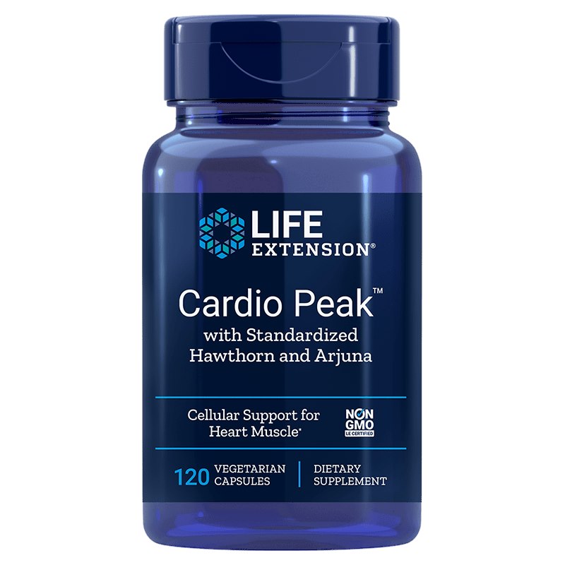 Cardio Peak – Hagtorn & Arjuna baksida med näringsinformation