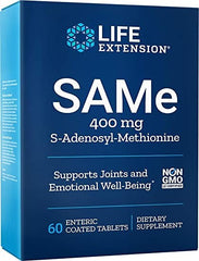 Life Extension - SAMe S-Adenosyl-Methionine, 400mg - 60 enterisk coated tabletter
