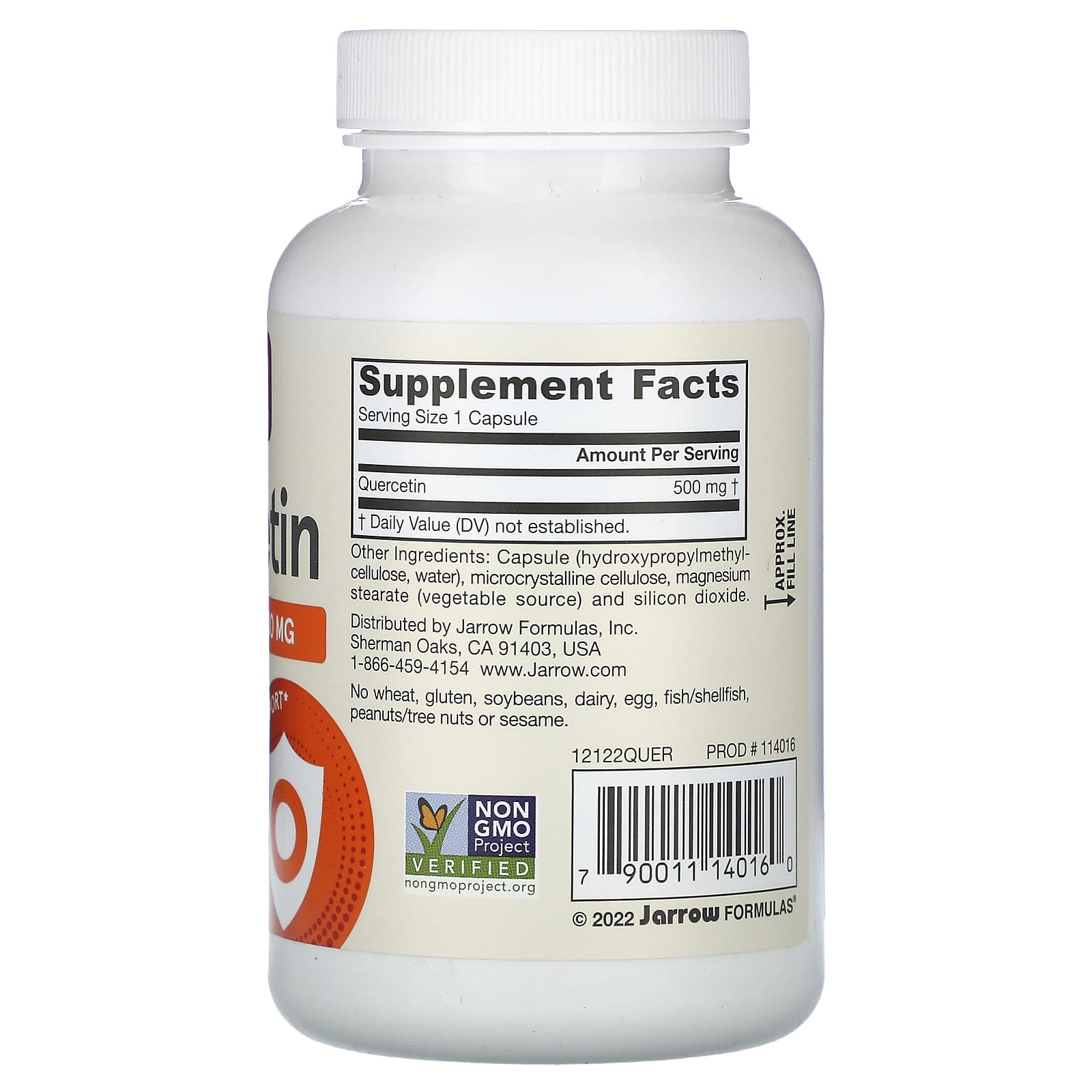 Quercetin 500mg ingredienser lista