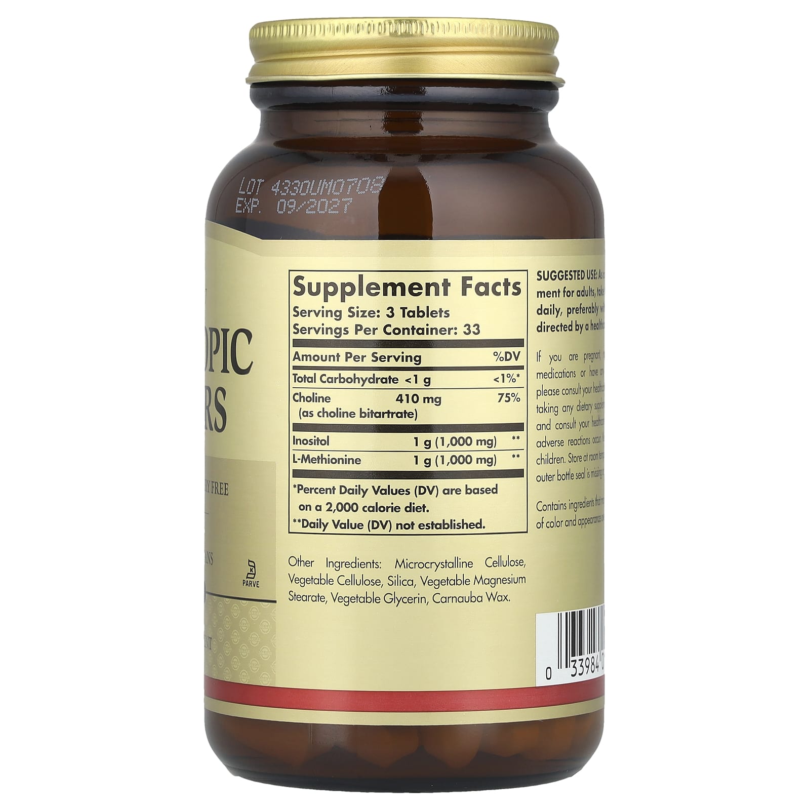 Solgar Lipotropic Factors produktdetalj