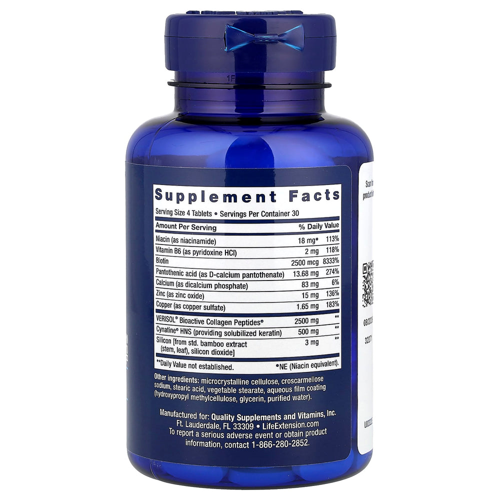 Life Extension Hair, Skin & Nails Collagen Plus ingredienser