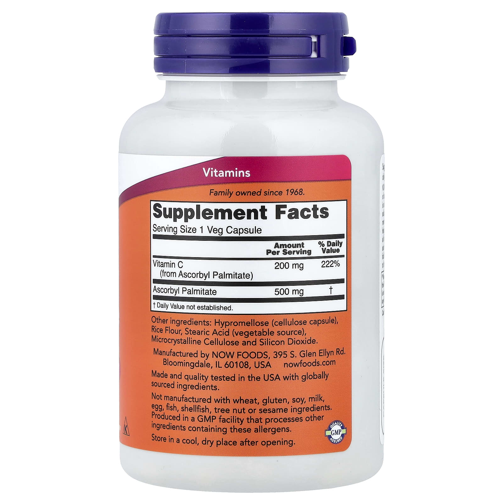 NOW Foods Ascorbyl Palmitate ingredienser lista