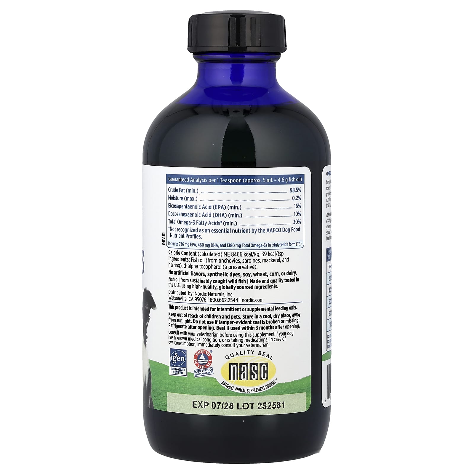 Omega-3 Pet ingredienser och dosering