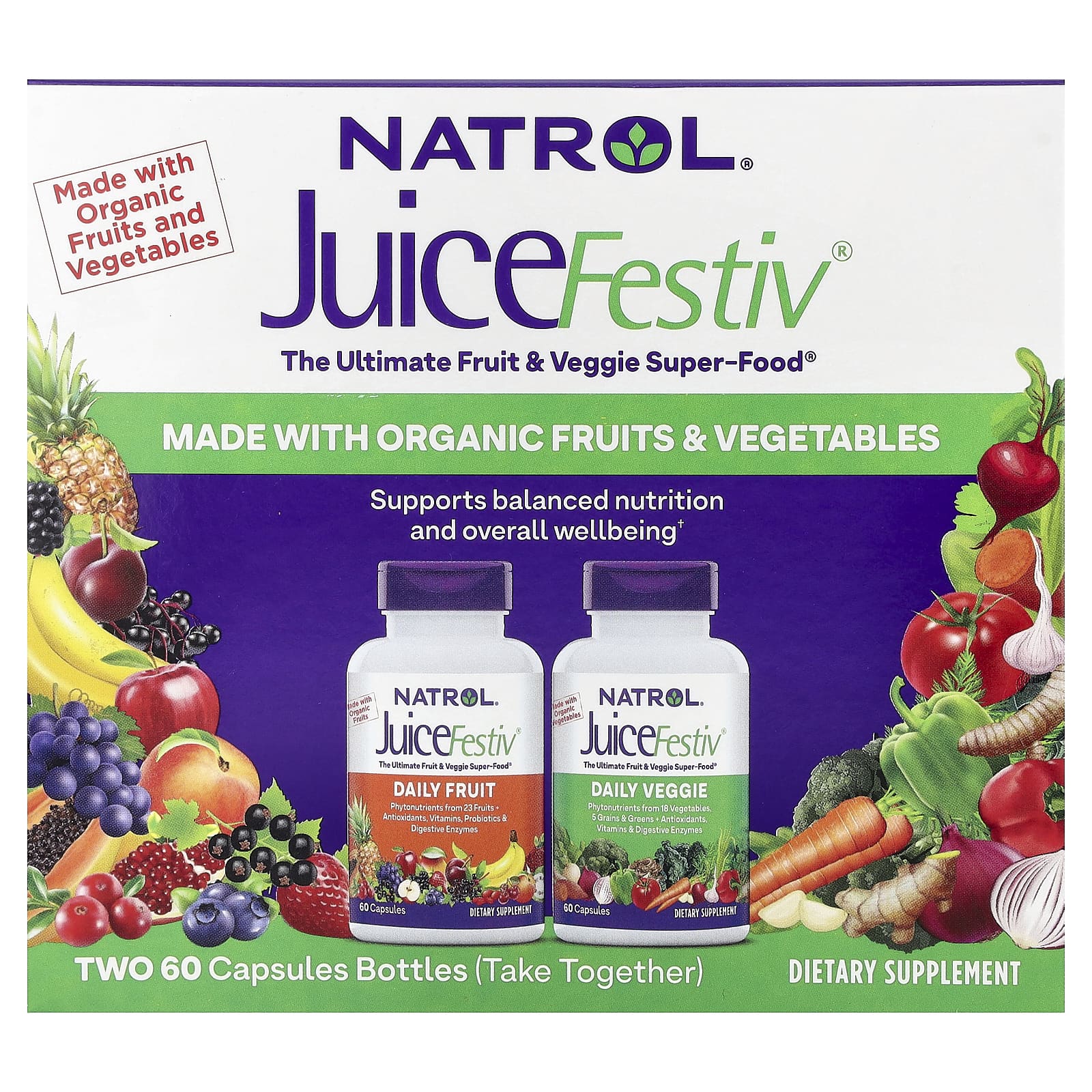 Natrol JuiceFestiv baksida näringsfakta