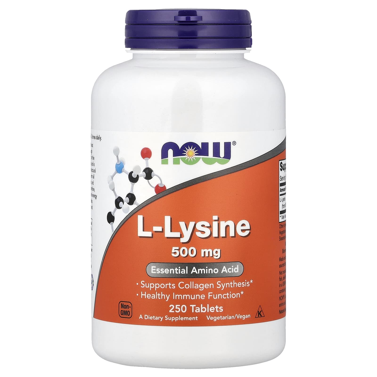 NOW Foods L-Lysine 500mg ingredienser lista