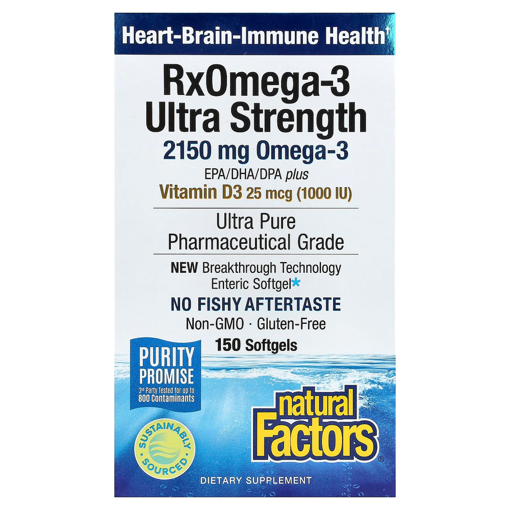 Omega-3 med Vitamin D3 Maximum Triple Strength baksida