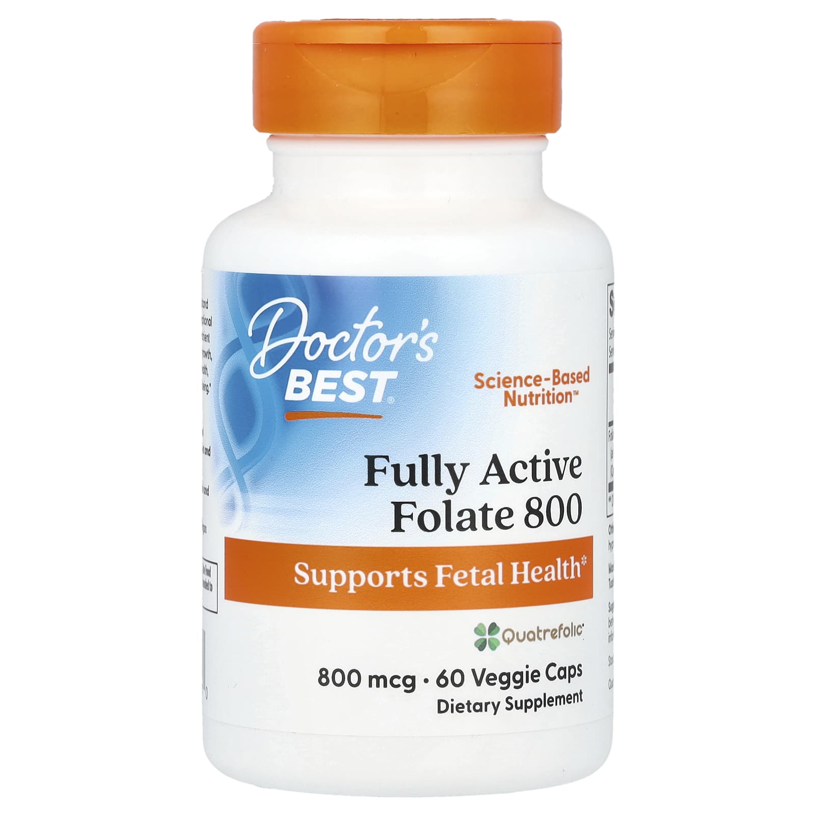 Doctor's Best - Fuldstændig Aktiv Folat 800 Med Quatrefolic - 60 Vcaps