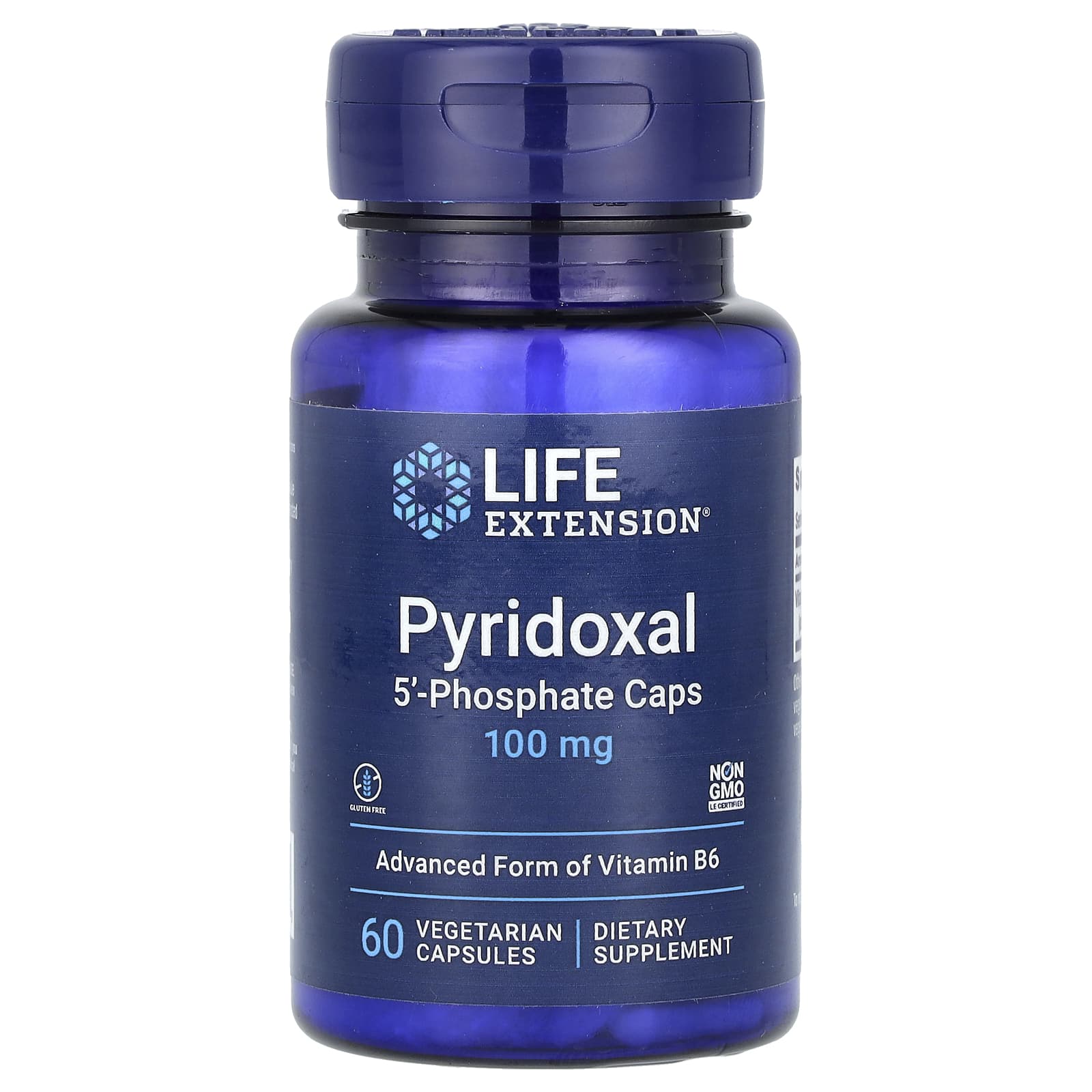 Life Extension Pyridoxal 5'-Phosphate Caps baksida