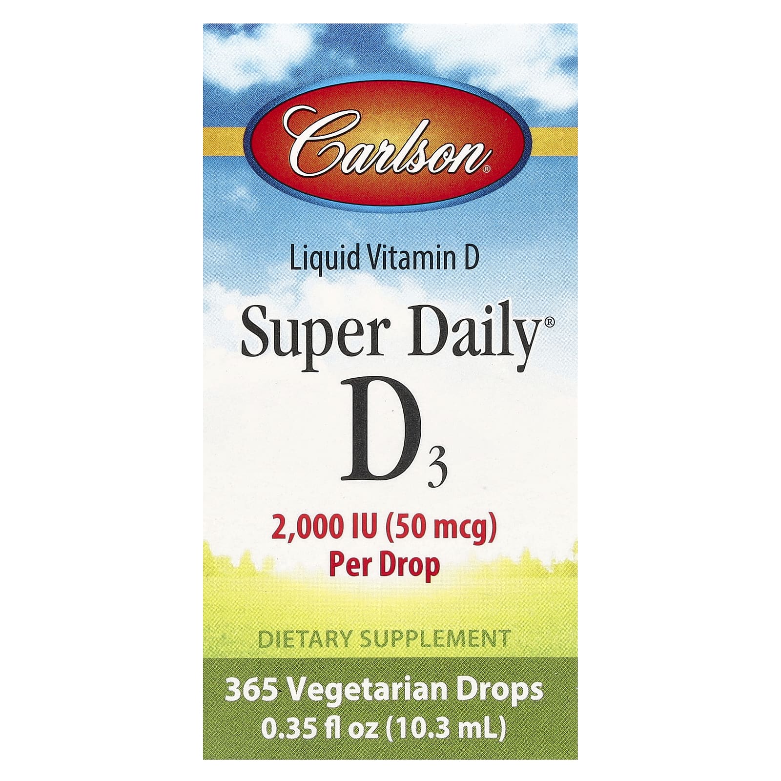 Super Daily D3 flaska öppen med kapslar