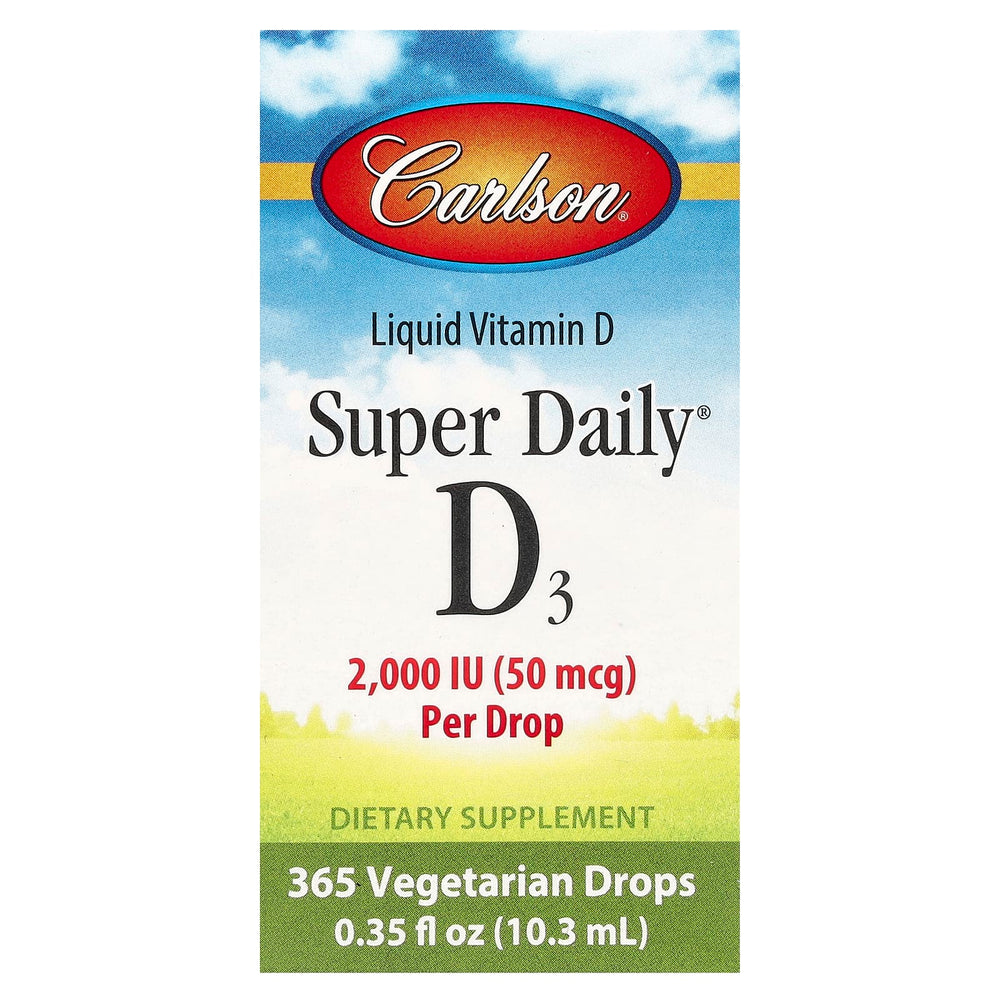 Super Daily D3 flaska öppen med kapslar