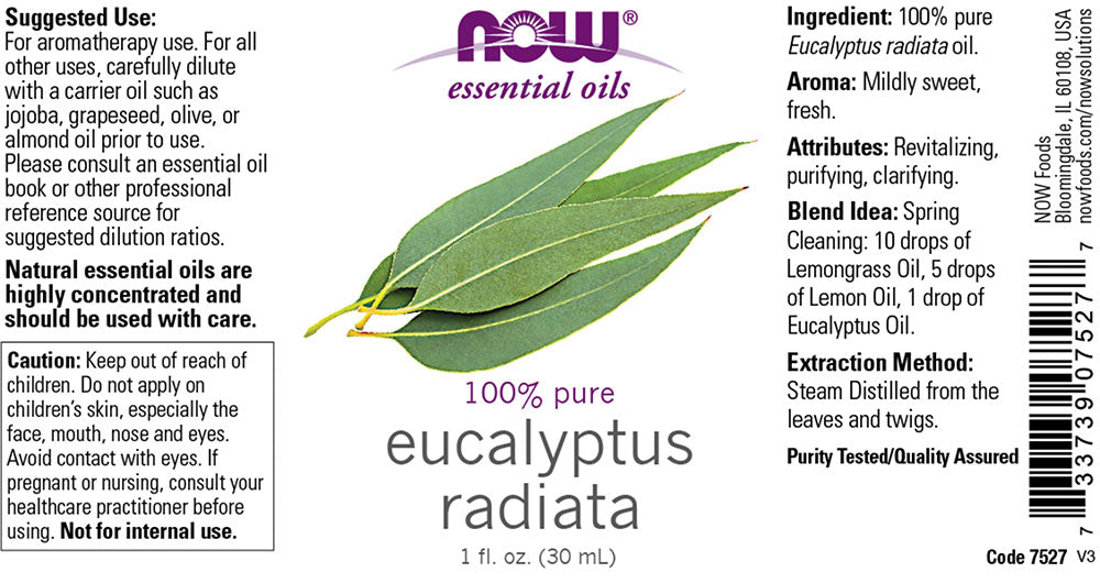 Eucalyptus Radiata Oil baksida etikett
