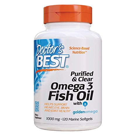Doctor's Best - Puhdistettu ja kirkas Omega 3 -kalaliemi - 120 merikapselia