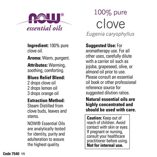 NOW Foods - Essential Oil, Clove Oil - 30ml.