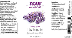 NOW Foods - Essential Oil, Lavender Oil 100% Pure - 30ml.