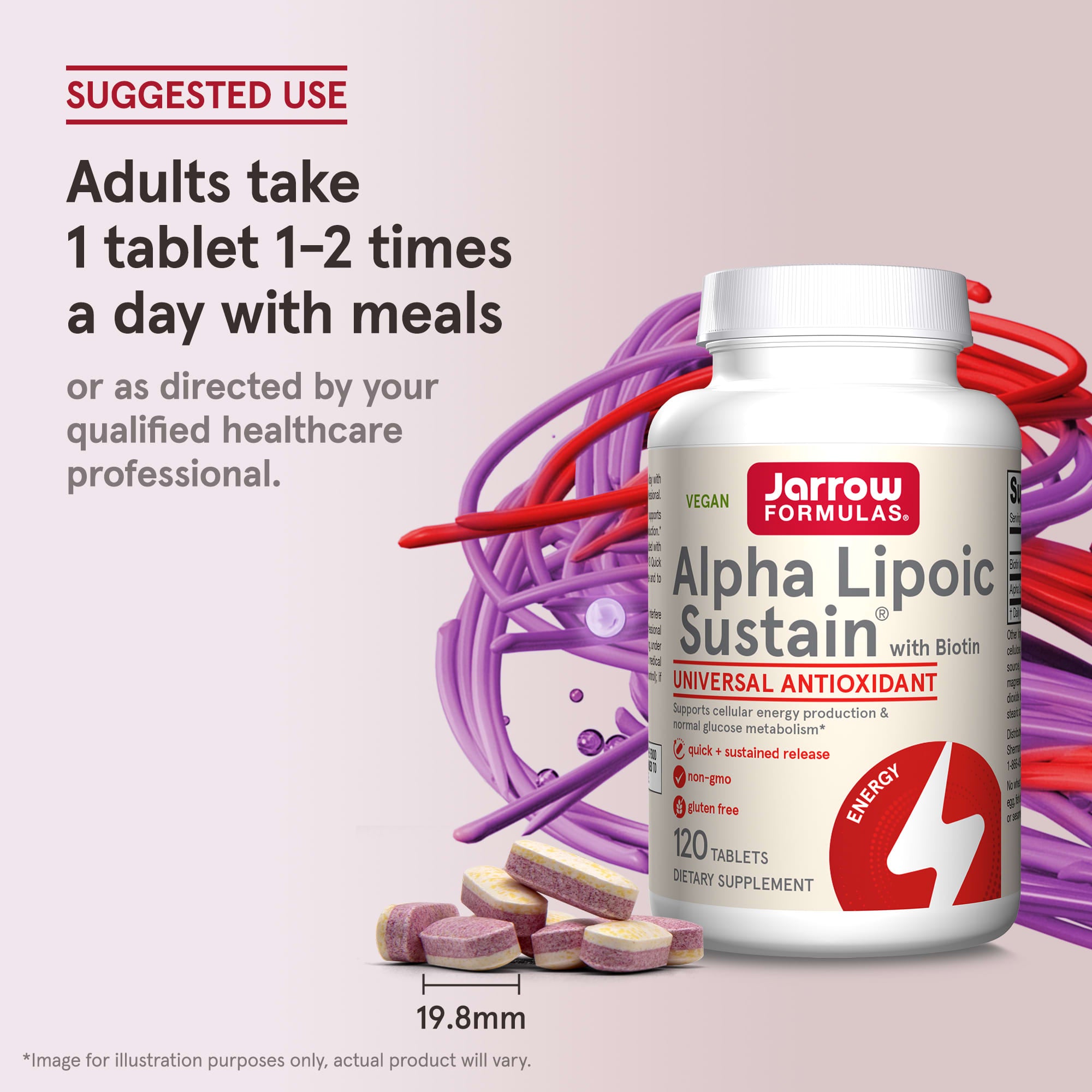 Jarrow Formulas - Alpha Lipoic Sustain Biotiinilla - 60 Tablettia