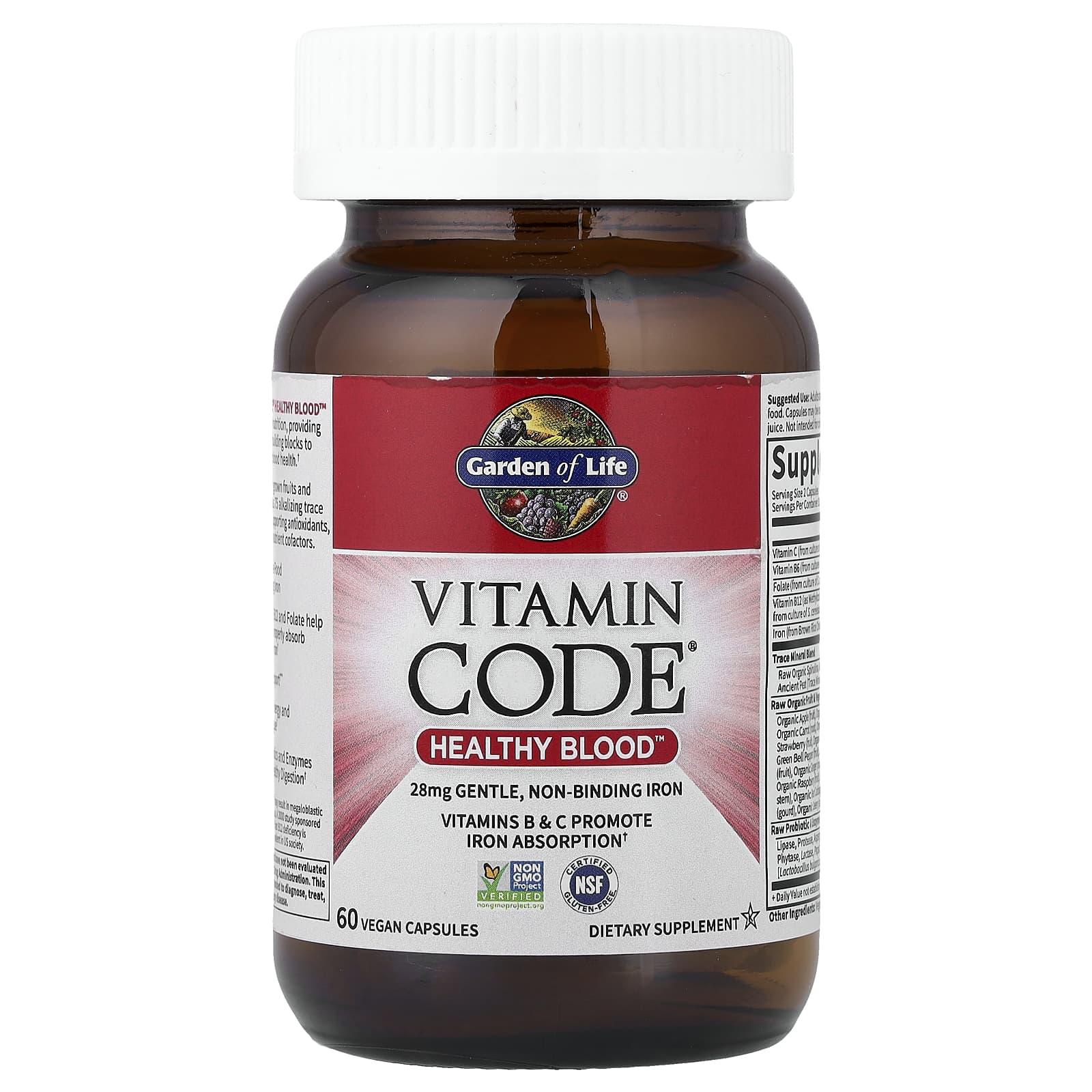 Vitamin Code Healthy Blood ingredienser & etikett
