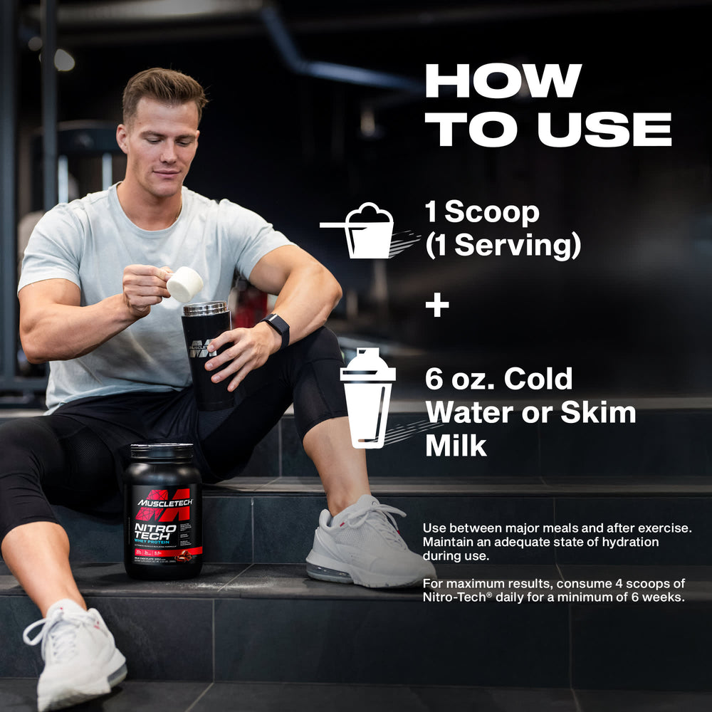 Nitro-Tech Whey Protein etikett detalj
