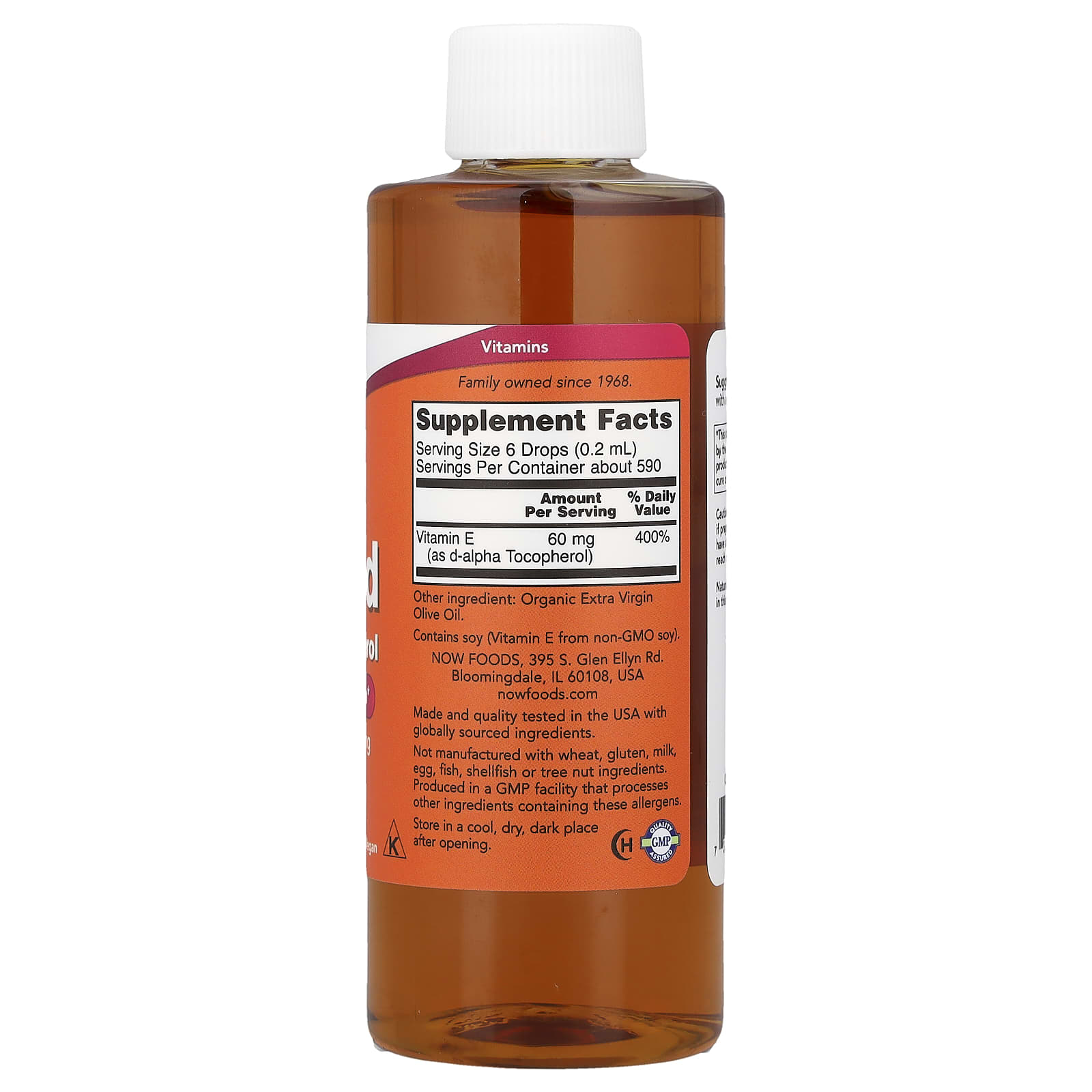 Now Foods - Vitamin E Liquid D-Alpha Tocopherol - 118ml