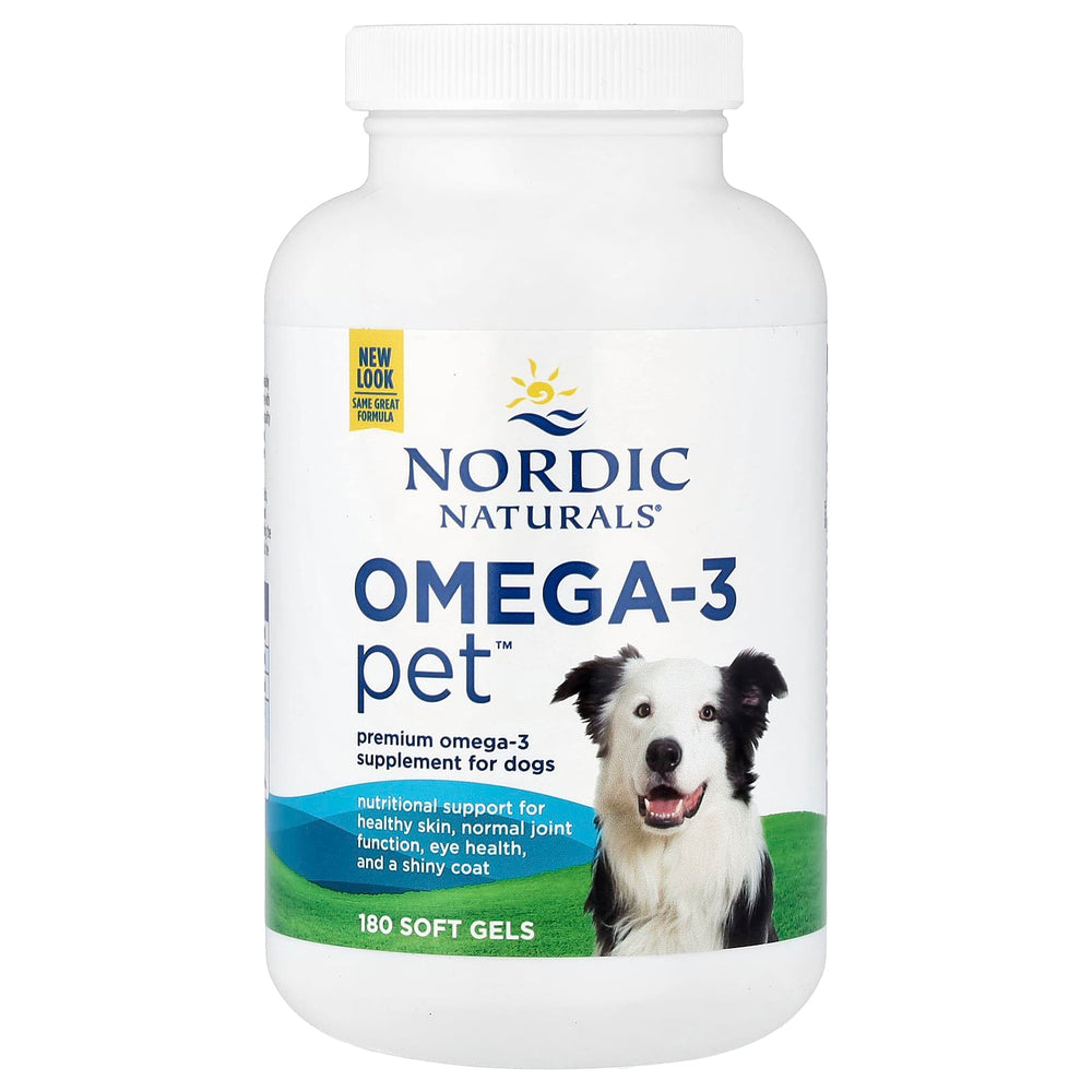 Omega-3 Pet etikett och varumärke Nordic Naturals
