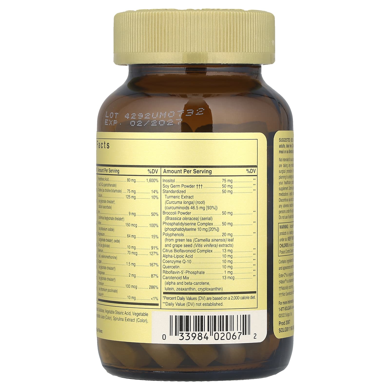 Omnium Phytonutrient Complex ingredienser etikett