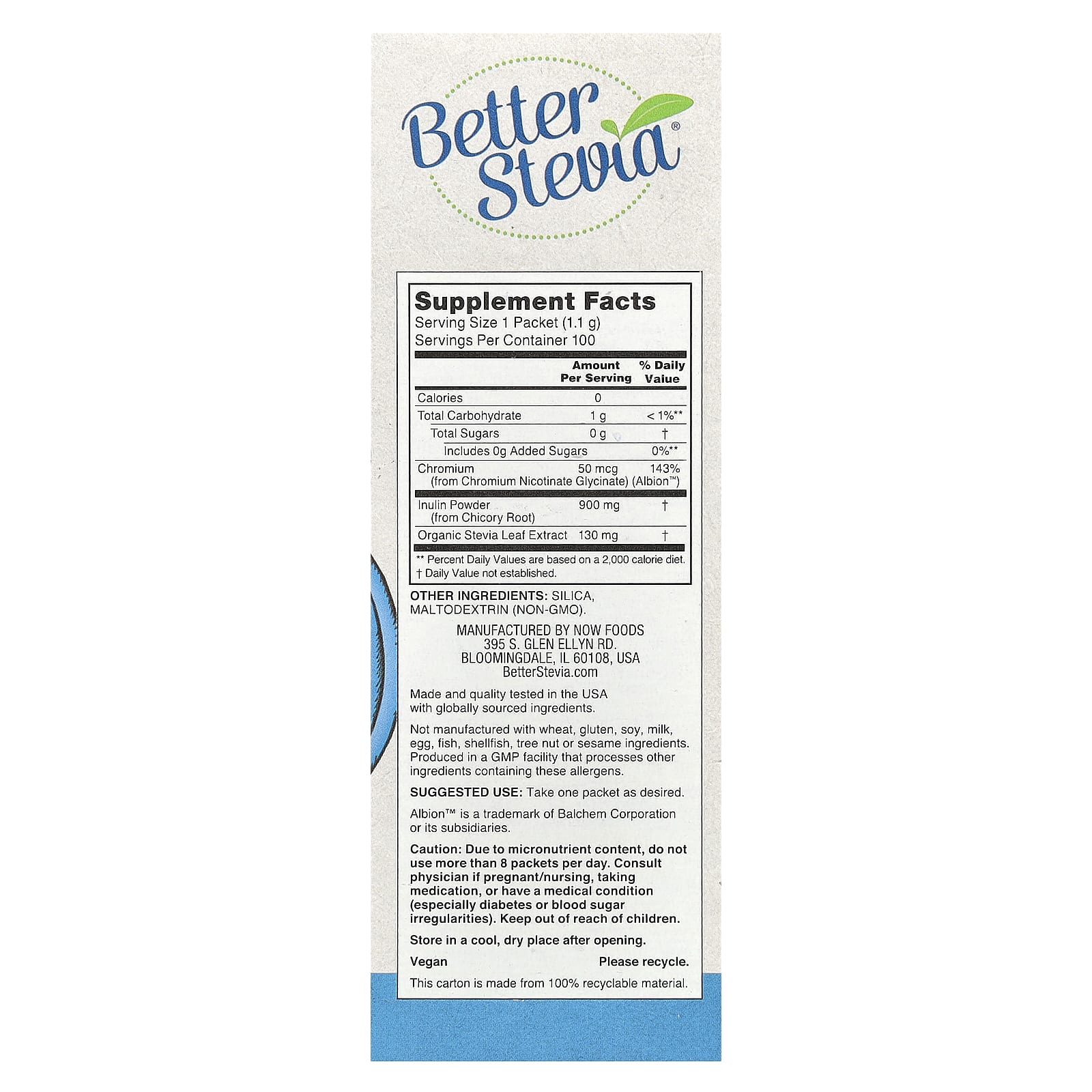 NOW Foods - Better Stevia - Luonnollinen makeutusaine