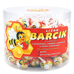 Lizak Barcik - Propolis, Honey & Vitamin C Lozenges Raspberry 60 Pcs
