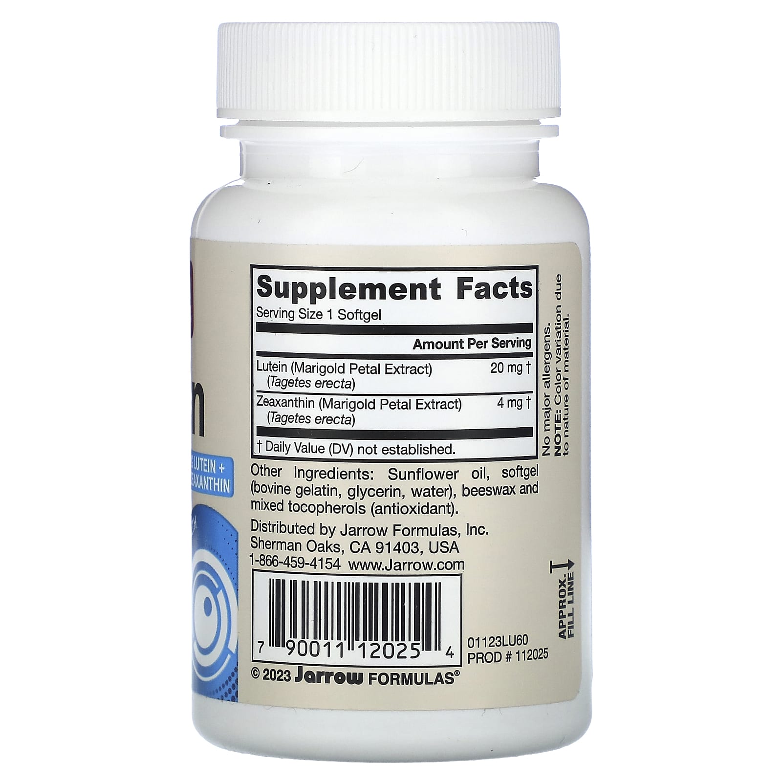 Jarrow Formulas - Lutein, 20mg - 60 Sgels