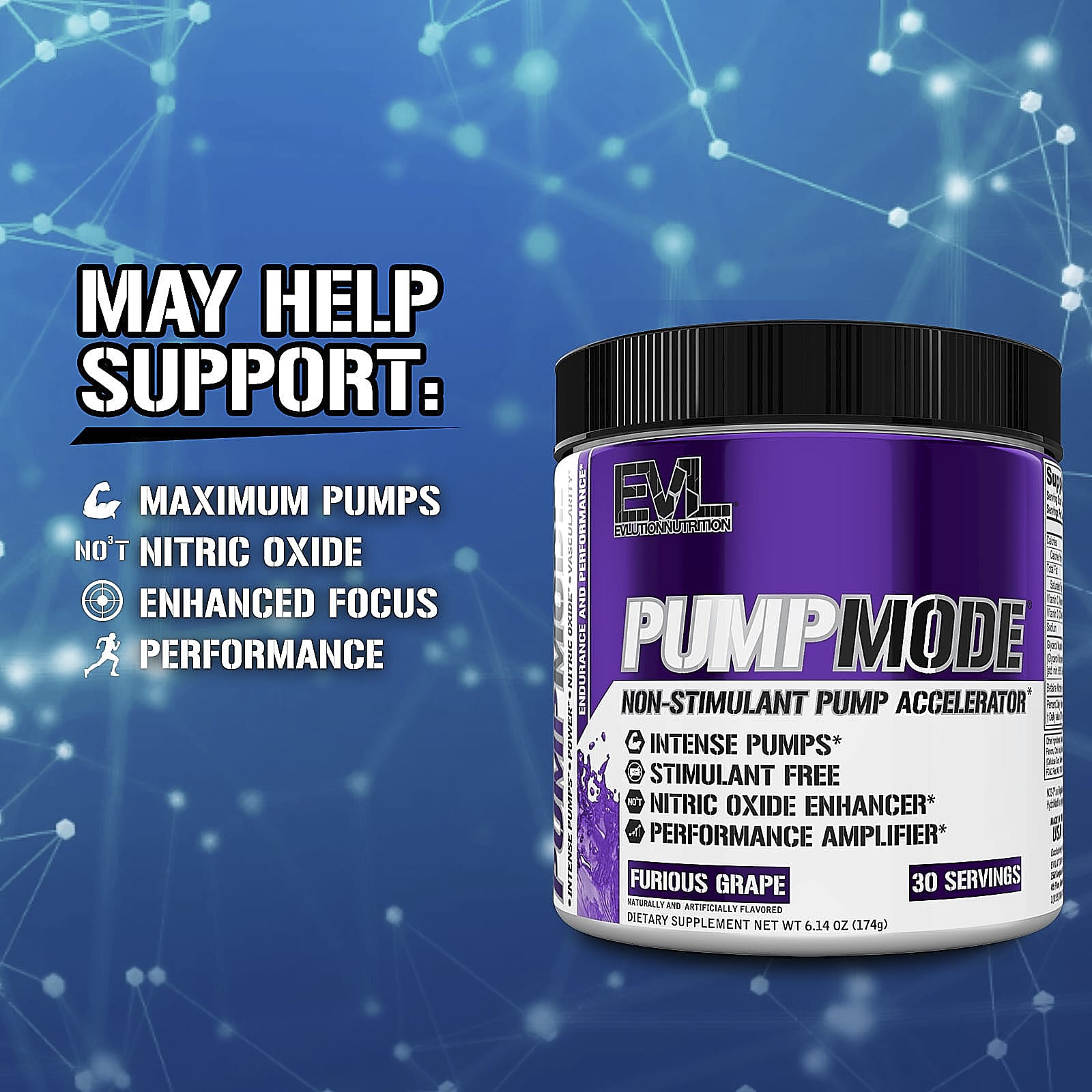 EVLution Nutrition - Pumpmode Powder, Furious Grape - 174g