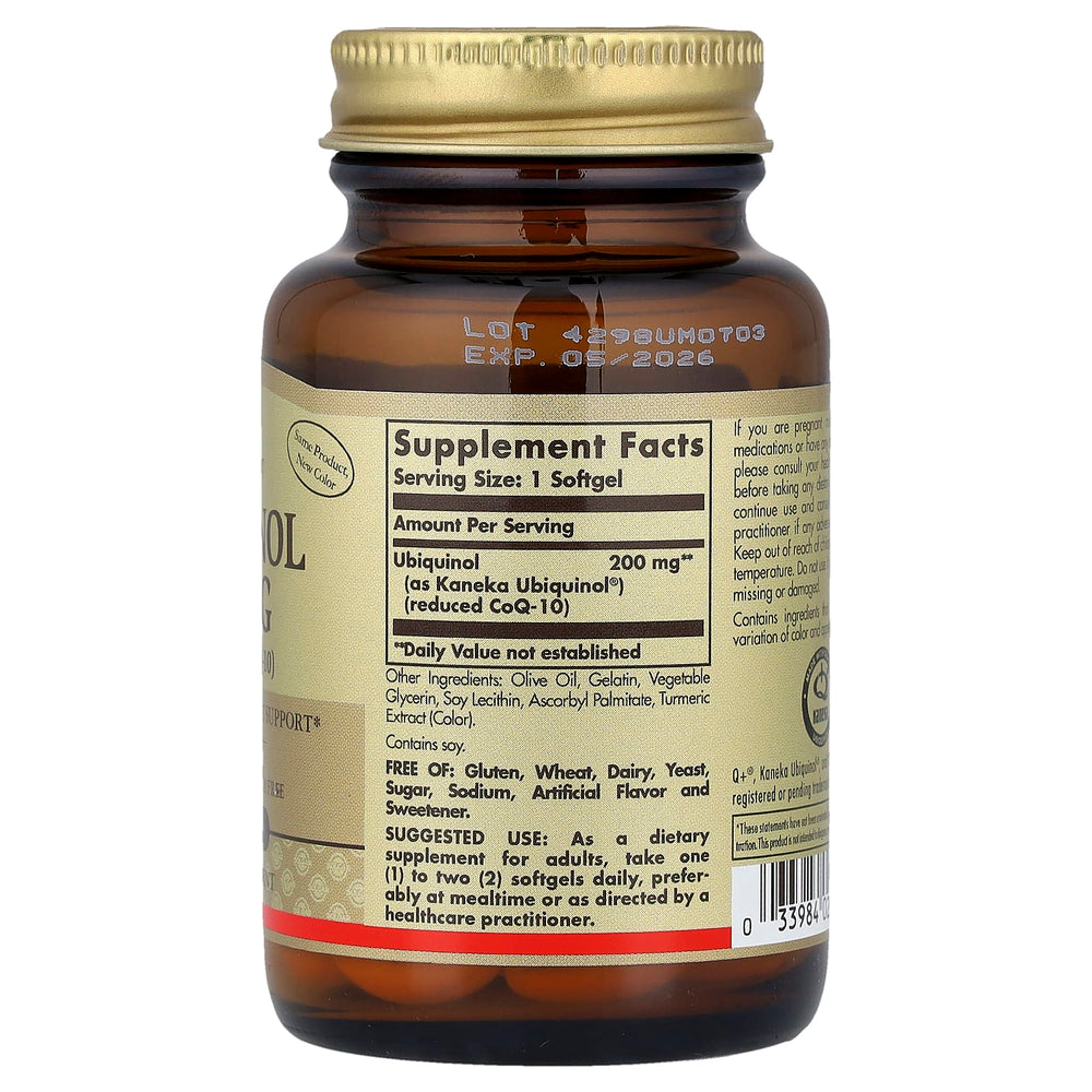 Ubiquinol Q10 ingredienslista etikett