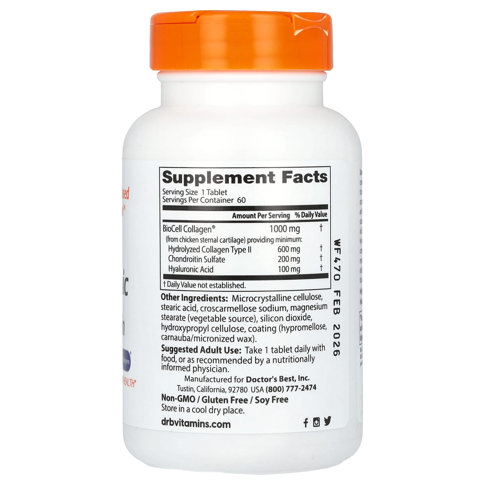 Doctor's Best - Hyaluronic Acid + Chondroitin Sulfate With Collagen