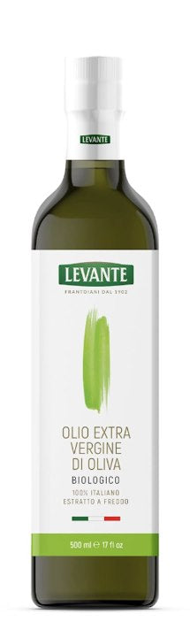 Levante Extra Virgin Olive Oil Organic flaska detalj