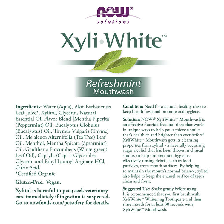 XyliWhite Munvatten ingredienser & etiketttext