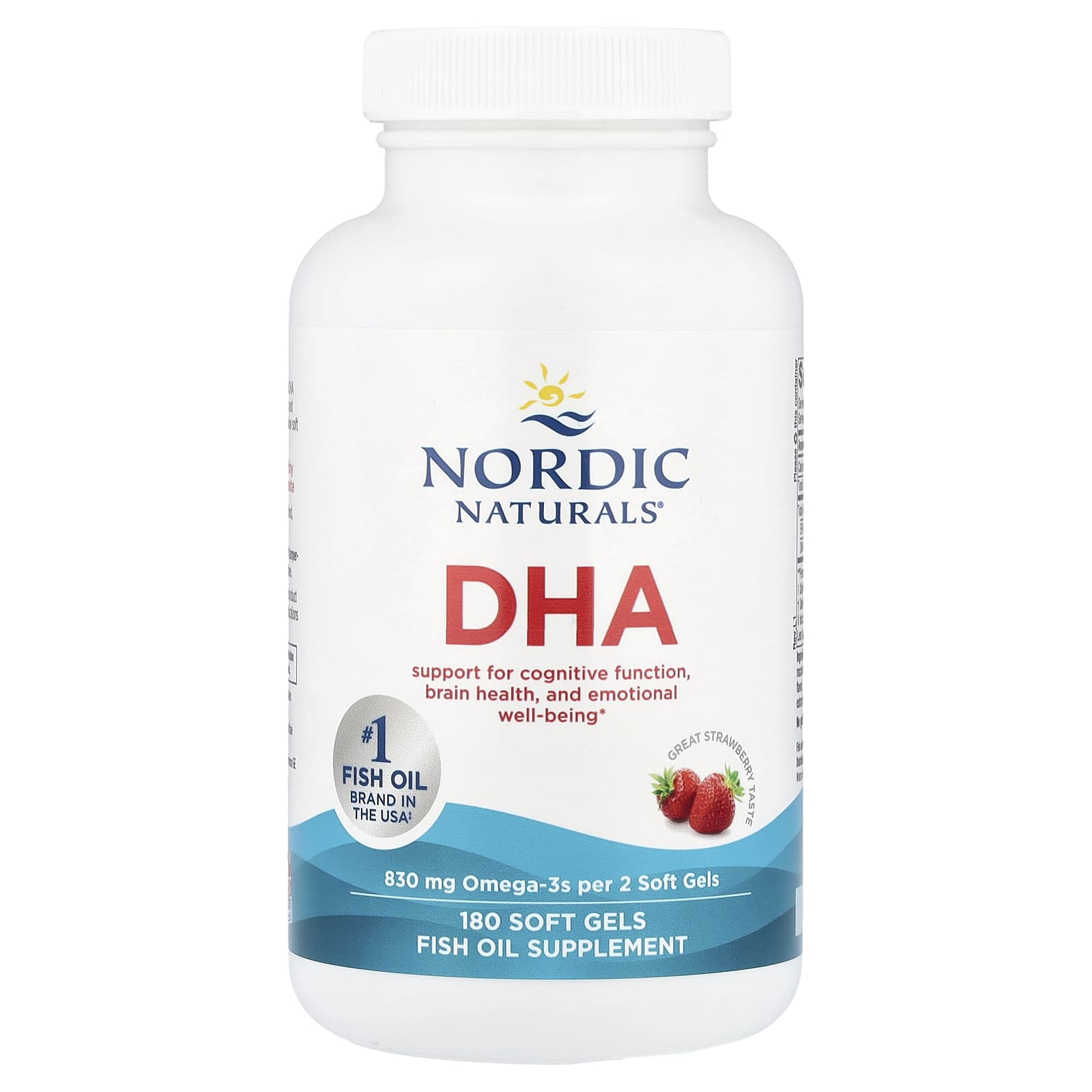 Nordic Naturals - DHA, 830mg Jordbær - 180 Kapsler